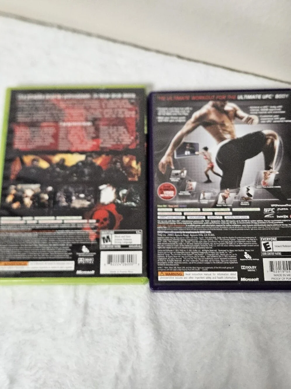 Microsoft Xbox Game: Gears of War UFC Trainer Video Games Kinect